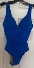 Women's One Piece Ruched Slimming Bathing Suit V Neck, Royal Blue 4 Push Up