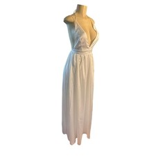 NWT Women XS Lulus This Is Real Love White Satin Wedding Gown Bridal Maxi Dress