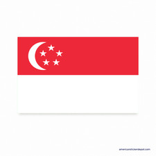 Singapore Flag Sticker Decal Car Bumper Truck Motorcycle Vinyl 5x3 USA Made