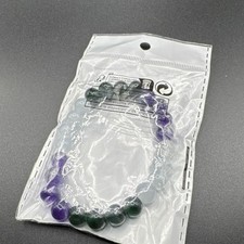 Beaded Gemstone Bracelet with Round Multicolor Green, White, Purple Beads