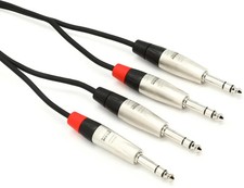 Hosa HSS-020X2 Pro Stereo Interconnect, Dual REAN 1/4 in TRS to Same, 20 ft