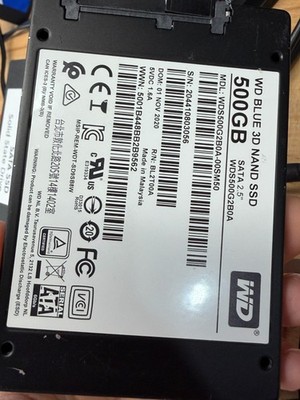 Western Digital Blue 3D 500GB 2.5'' SSD - Fully Tested/Wiped/Crystal Disk Pass