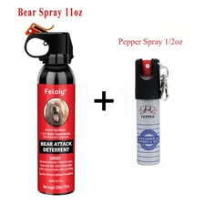 Bear Spray Repellent 11oz Personal Defense with 1 Pack Free peper spray 1/2oz