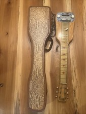 Vintage Supro Lap Steel Guitar With Snake Skin Case