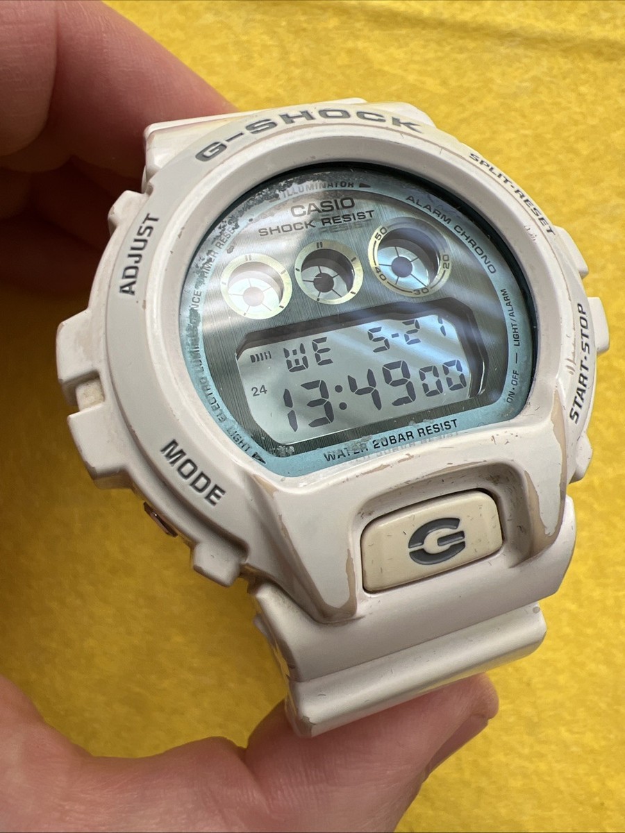 Casio G-Shock DW-6900PL-7 Watch in White with mirrored face