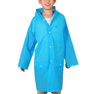  Poncho de pluie EVA réutilisable pour enfants avec capuche pour les parcs à - Photo 1/4