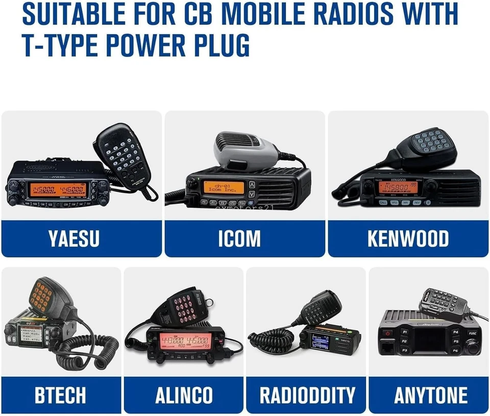 Cargador de coche y cable de alimentación en forma de T para radioaficionado Yaesu FT-7800R 7900R 2600 2980 CB Foto 3 de 4