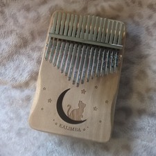 Moon  Stars Theme Wooden Kalimba Musical 17 Key Hollow Thumb Piano Instrument