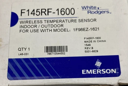 Emerson F145RF-1600 Wireless Temp Sensor Indoor / Outdoor White Rodgers