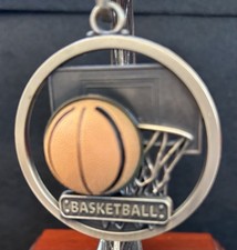 2 Gold 3D Game Ball Basketball Medal With Ribbon please See All Photos