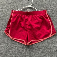 Member's Mark Shorts Ladies Size L Red Active Running Athletic Mesh Trim Gym