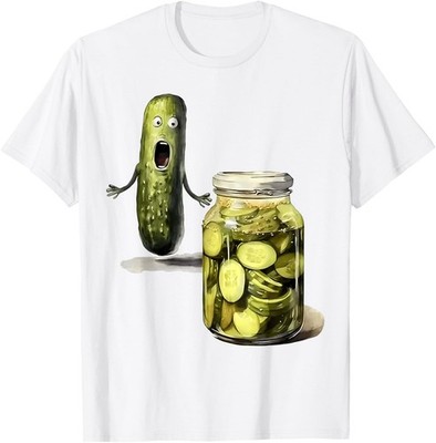 Funny Pickle Surprise A Cucumber And A Jar Of Sliced Pickles T-Shirt