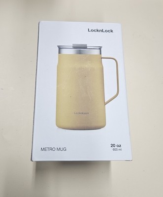 LocknLock Metro Mug 20oz 600ml, Yellow w/ Handle & Lid - New