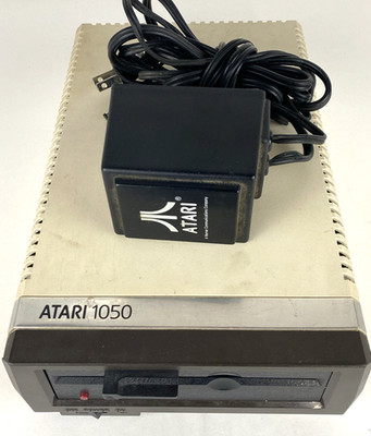 Atari 1050 Vintage Floppy Disk Drive 800XL AC Plug + Data Cable Powers Up Spins
