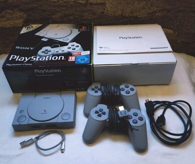 SONY Playstation 1 Mini Konsole PS1 PSX Classic + 20 Spiele + 2 Controller - OVP