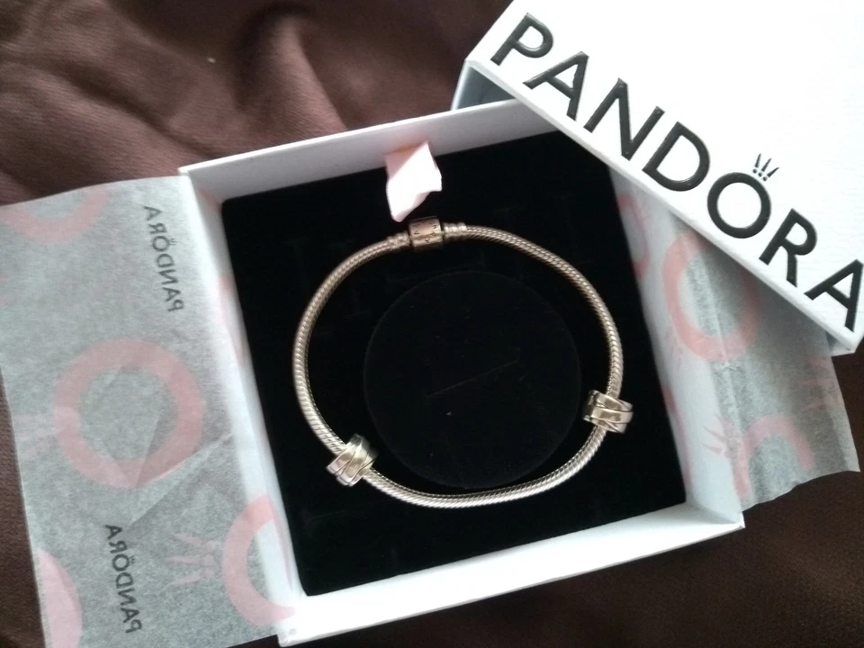 Pandora Armband 19 cm - inklusive  2 Clips / Stopper   925 Silber   NEU