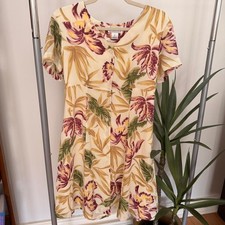 Jennifer Moore Vintage 90s Cream Floral Button-Up Dress