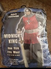 SPIRIT HALLOWEEN Midnight king  ADULT SIZE COSTUME -- ONE SIZE: 42-46 -- NEW  