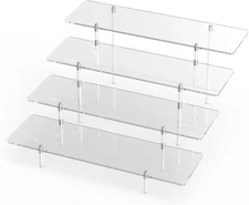 Acrylic Display Riser Stand Shelf Clear 4 Tier Cupcake Stand Perfume Display Hol