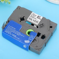Label Tape Ribbon For Printer Sticker Printing Paper(12mm Black On Matte C
