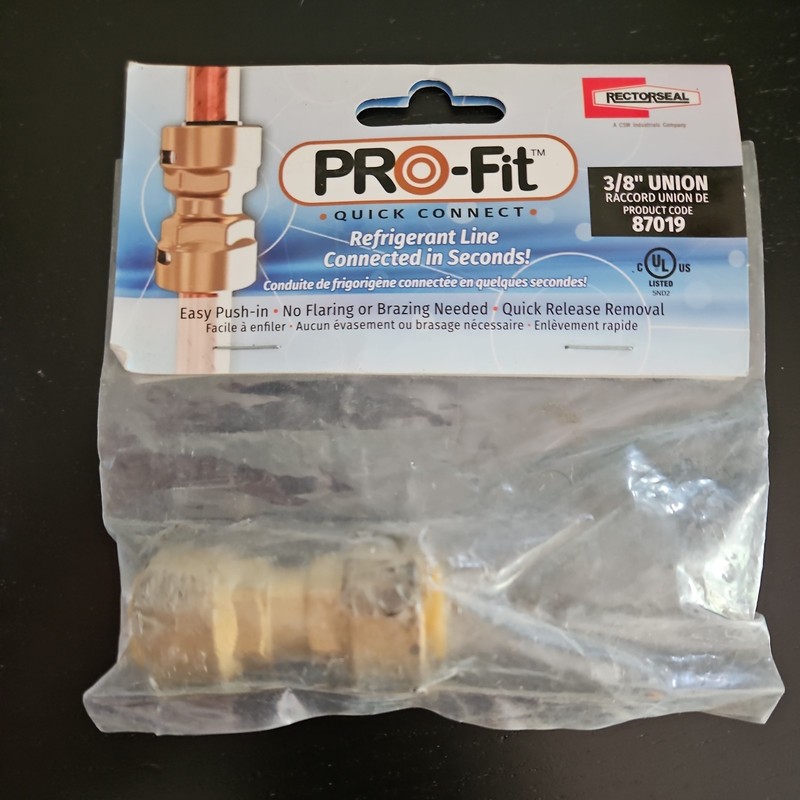 PRO-Fit 87019 Quick Connect Brass Union 3/8" Easy Push-In *No Flaring Needed*