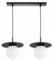 HäNgelampe KüChe 2-Flammig Glas Schwarz Weiß E27 L:55 Cm Pendelleuchte Esszimmer