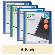 Durable View Half Inch Blue 4 Pack 3 Ring Binder with D-Rings
