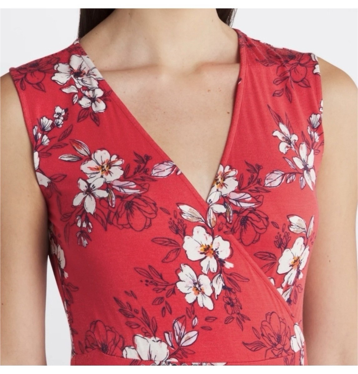 41 hawthorn adelina knit maxi dress 41 Hawthorn Adelina Red Floral Knit Sleeveless Maxi Dress, XXL Stitchfix