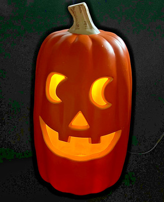 Halloween Jack O' Lantern Pumpkin Light Up Blow Mold 16'' Vintage