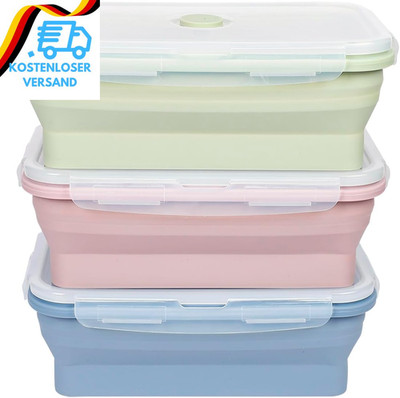 EASYLOCK 3 PACK 1200ML Frischhaltedosen Mit Deckel, Meal Prep Boxen, Faltbare Br