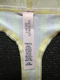 Lot 5 Victoria&rsquo;s Secret Logo sz L Cotton Thong String Panty Bundle Pack