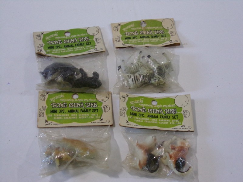 4 PACKS OF 3 RUBENS BONE CHINA LIKE ANIMAL SETS ZEBRA'S BEAR'S FOX SQUIRRELS 