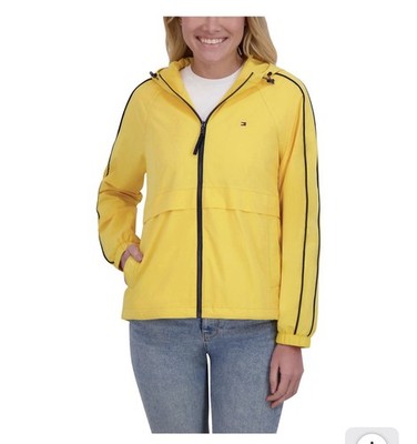Tommy Hilfiger Women s Hooded Windbreaker Jacket Yellow Size XS NWT Lightweight