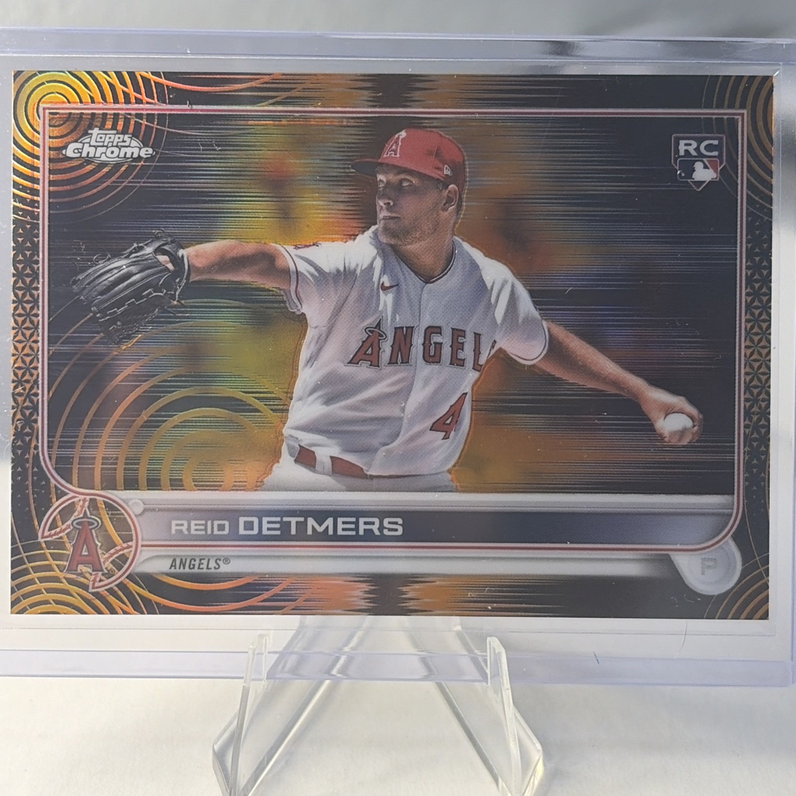 2022 Topps Chrome - Reid Detmers #79 Orange Shock Refractor /25 (RC)