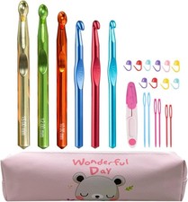 21pcs Huge Crochet Hook Set,Large Size 15mm 12mm 10mm 9mm 8mm 7mm Aluminum