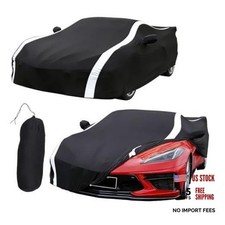 C8 Car Cover Compatible with C-orvette C8 Stingray Z06 Z51 2020 White stripe