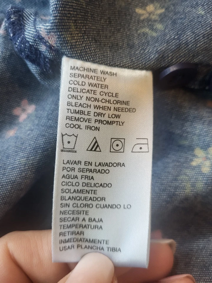 Camisa de Colección Denim con Botones para Mujer Talla Grande 20* Floral Cottagecore Country Top  Foto 4 de 4