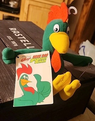 Kellogg's CORNELIUS ROOSTER Corny 10'' Bean Bag Breakfast Bunch Advertising 1997