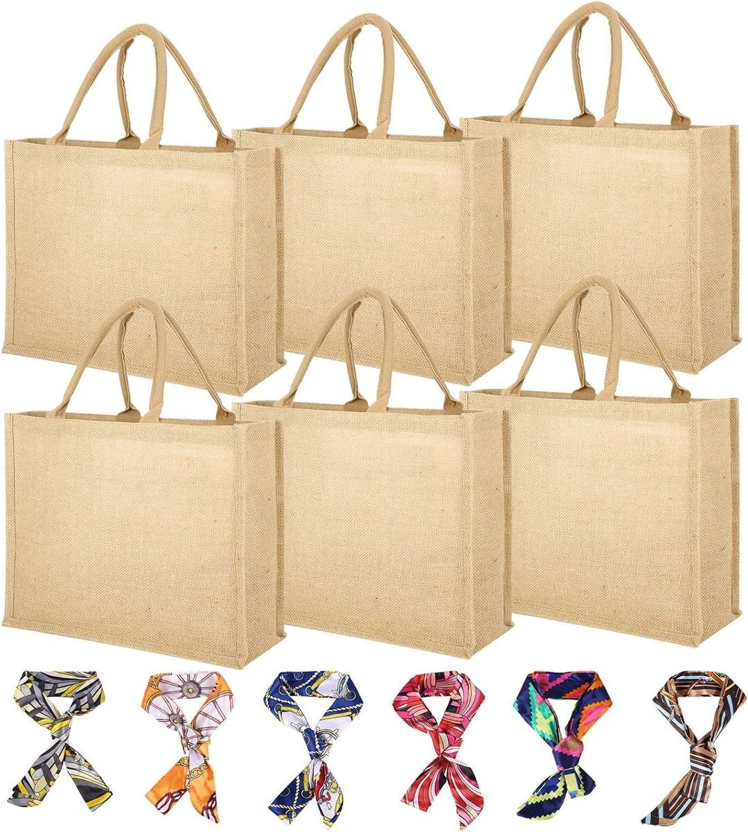 Burlap totes store in bulk