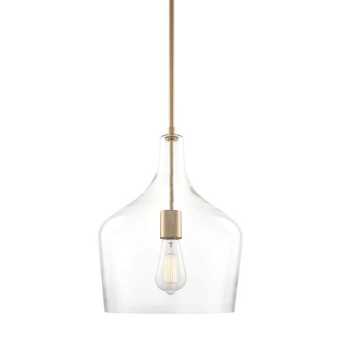 Kira Home Lucy 16" Modern Pendant Light + Clear Glass Vase Shade, Adjustable Han - Picture 1 of 27