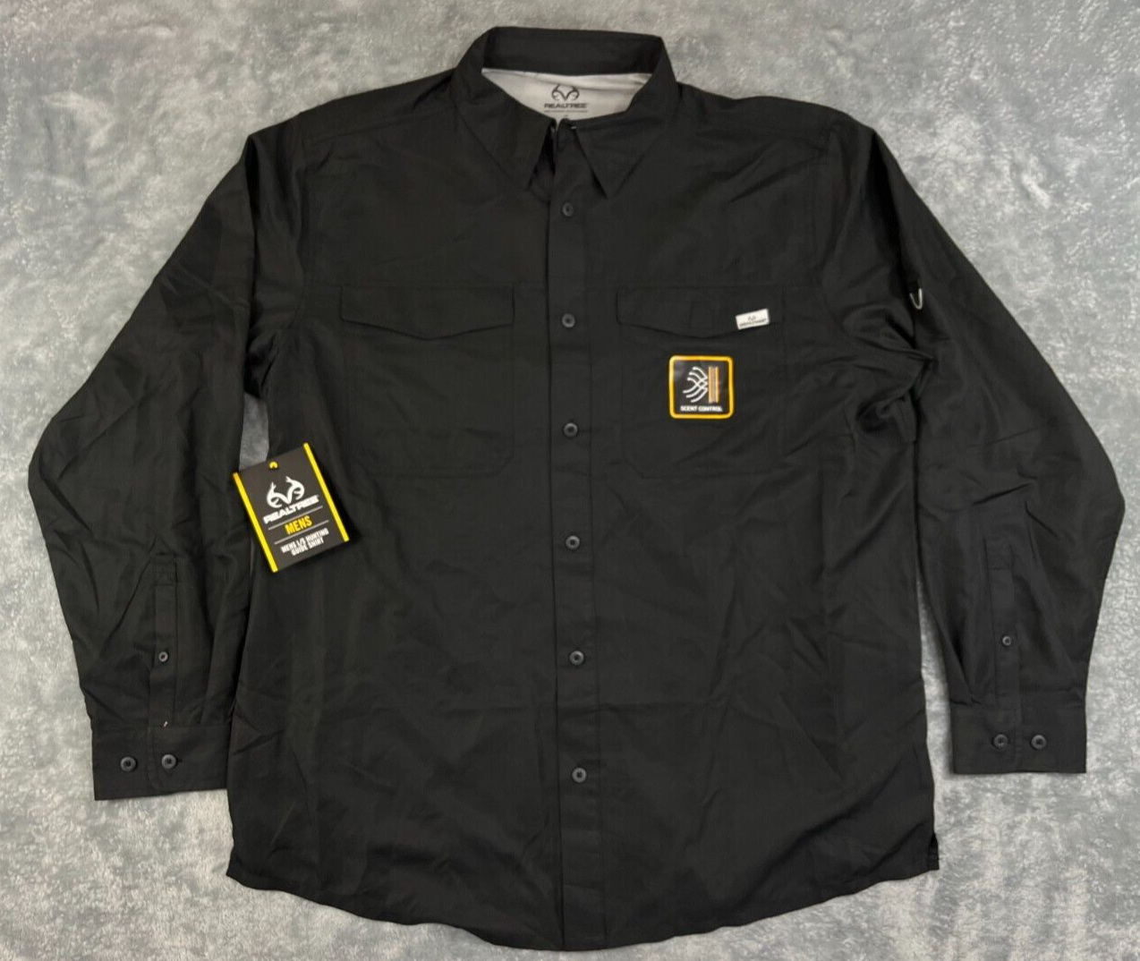 NEW Men's Large Realtree Hunting Guide Shirt Black Long Sleeve Vented Fishing