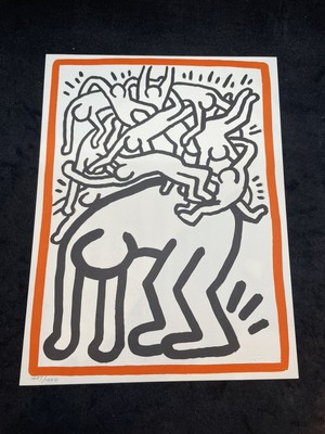 WFUNA KEITH HARING ''FIGHTAIDES'' 1990 ARTIST PROOF  WITH COA