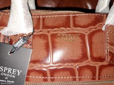 osprey aspen grab bag OSPREY ASPEN GRAB HANDBAG IN BROWN CROC LEATHER