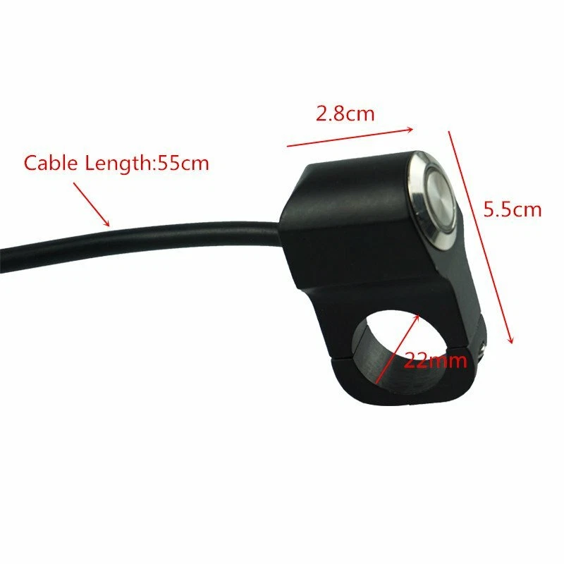 LED 12V 7/8" Motorcycle Handlebar on-off Switch Button ATV Light switch - Image 2 of 4