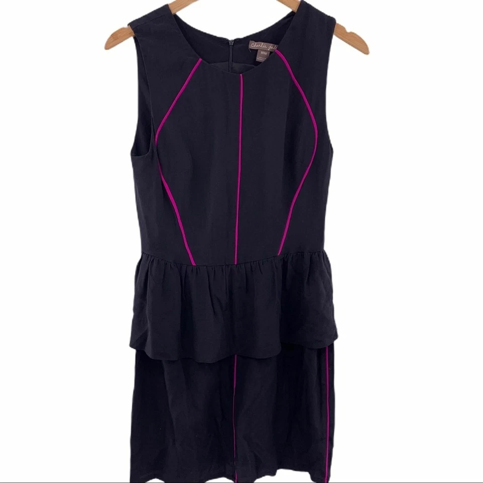 Charlie Jade черный шелк пеплум платье без рукавов средний - Изображение 3 из 4