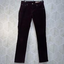 Rag & Bone Women's 25 Burgundy Red Corduroy Fabric Skinny Leg Pants