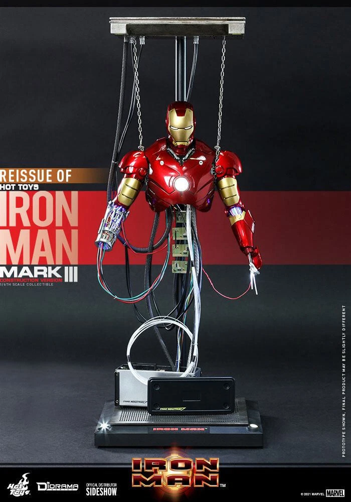 1:6 HOT TOYS Iron Man Figura MMS Iron Man Mark III (Construction Version)