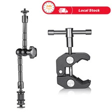 US 11" Friction Articulating Magic Arm With Crab Clip For DSLR Camera LED Light