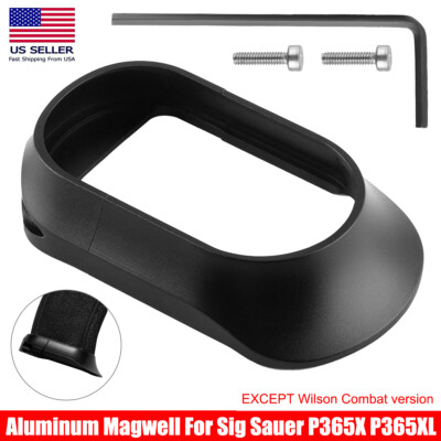 Black Flared Aluminum Magwell For Sig Sauer P365X P365XL (No Backstrap)