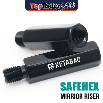 F SAFEHEX Straight Mirrors Extension Riser Adapter Fit Street Triple